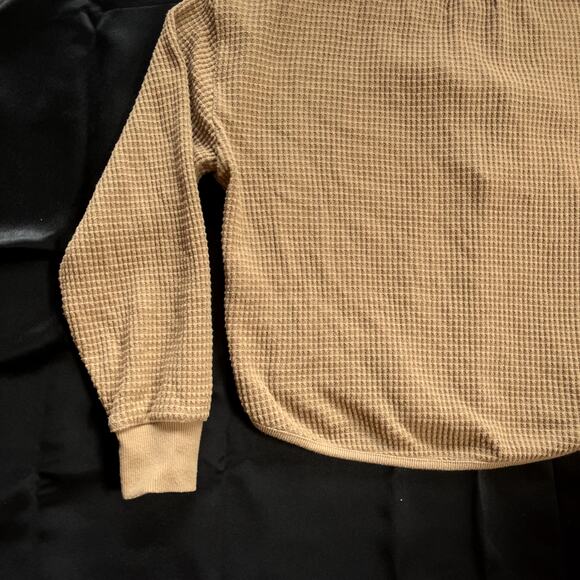 Madewell Women’s Waffle Knit V-Neck Top Brown Size Small Long Sleeve Pullover - Picture 6 of 8
